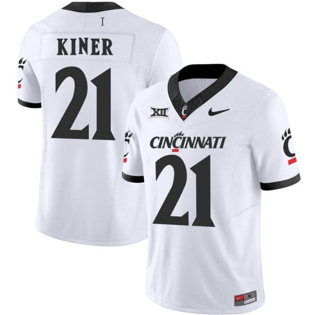 Men's Corey Kiner Jersey #21 Cincinnati Bearcats Vapor Limited College Football All Stitched White