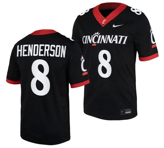 Men's Cincinnati Bearcats Xzavier Henderson Jersey #8 Black 2023 Replica College Football