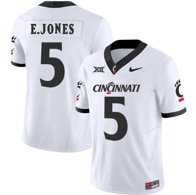 Men's Emory Jones Jersey #5 Cincinnati Bearcats Vapor Limited College Football All Stitched White