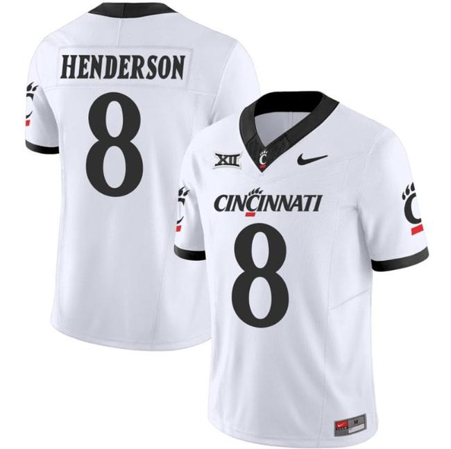 Men's Xzavier Henderson Jersey #8 Cincinnati Bearcats Vapor Limited College Football All Stitched White