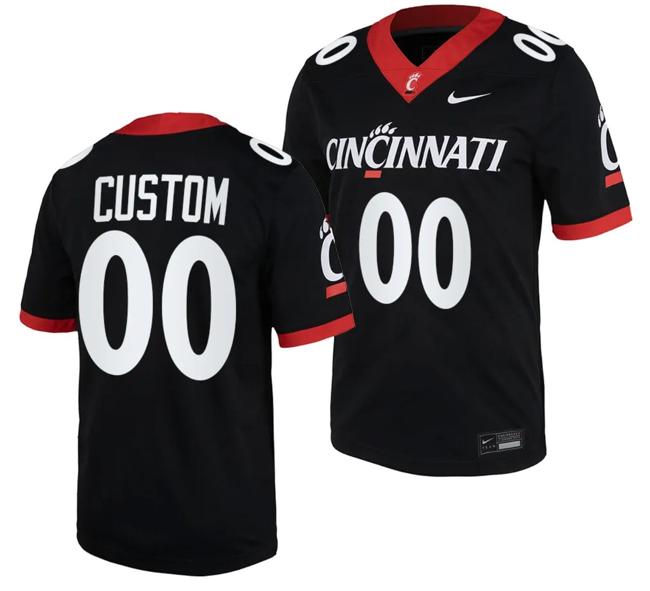 Men's Customized Cincinnati Bearcats Jersey Name and Number Black 2023 Replica College Football