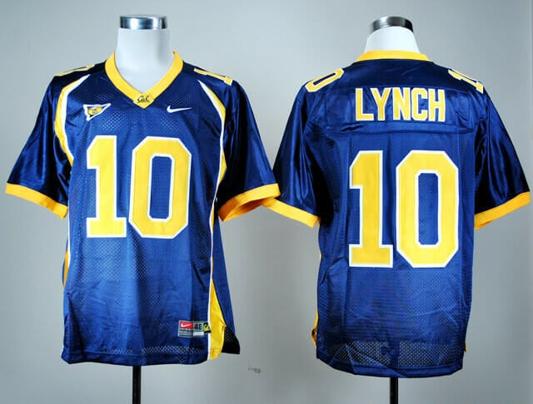 Men's California Golden Bears #10 Marshawn Lynch Football Jersey Blue