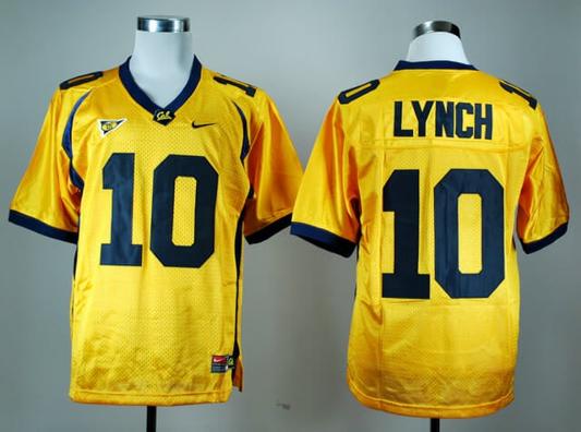 Men's California Golden Bears #10 Marshawn Lynch Football Jersey Yellow