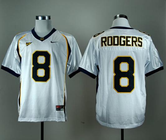 Men's California Golden Bears #8 Aaron Rodgers NCAA Football Jersey White