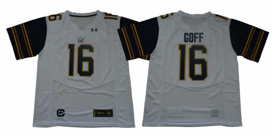 Men's California Golden Bears #16 Jared Goff Football Jersey White Under Armour