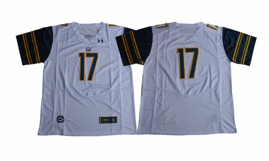 Men's California Golden Bears #17 White Under Armour Football Jersey