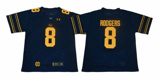 Men's California Golden Bears #8 Rodgers NCAA Football Jersey Dark Blue