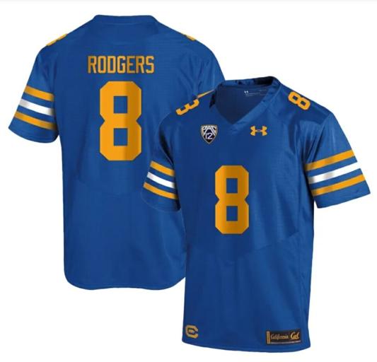 Men's Cal Bears Aaron Rodgers Jersey #8 College Football 2023 Stitched Royal