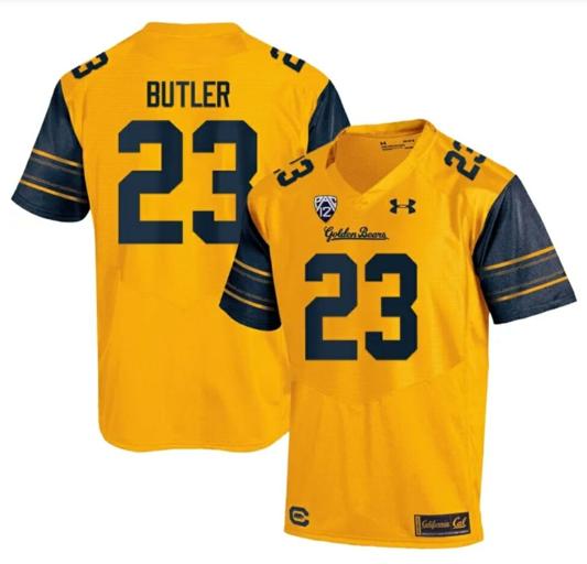 Men's Cal Bears Dejuan Butler Jersey #23 College Football 2023 Stitched Gold