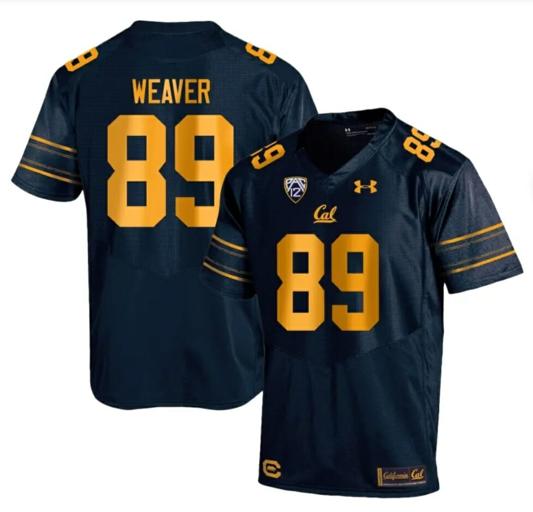 Men's Cal Bears Evan Weaver Jersey #89 College Football 2023 Stitched Navy