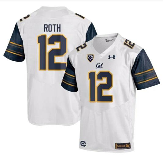 Men's Cal Bears Joe Roth Jersey #12 College Football 2023 Stitched White