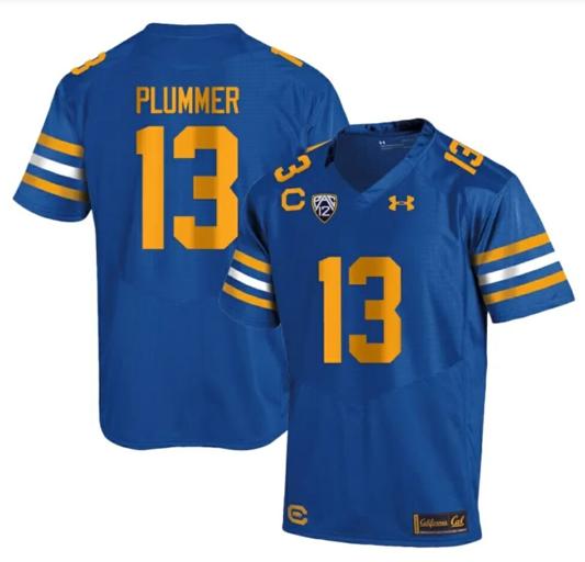 Men's Cal Bears Jack Plummer Jersey #13 College Football 2023 Stitched Royal