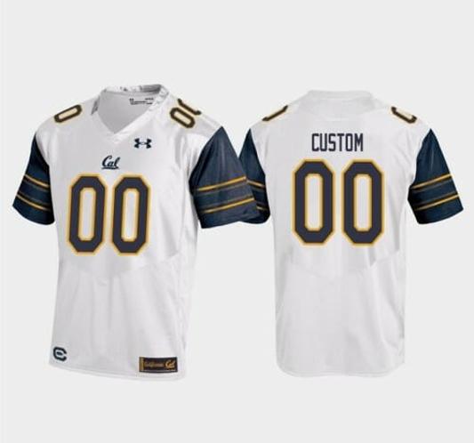 Men's California Golden Bears Customized Jersey College Football Replica Under Armour White