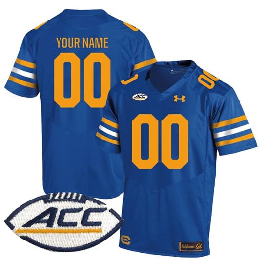 Men's Customized California Golden Bears Jersey Name and Number College Football Royal Blue All Stitched