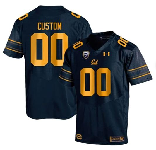 Men's Customized California Golden Bears Jersey Name and Number College Football 2023 Stitched Navy