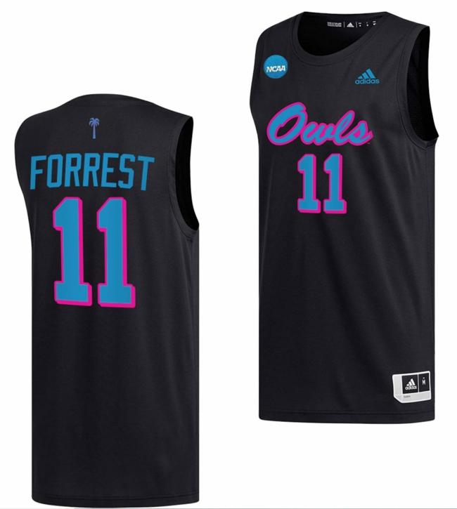 Men's Michael Forrest Jersey FAU Florida Atlantic Owls College Basketball 2023 NCAA March Madness Black #11