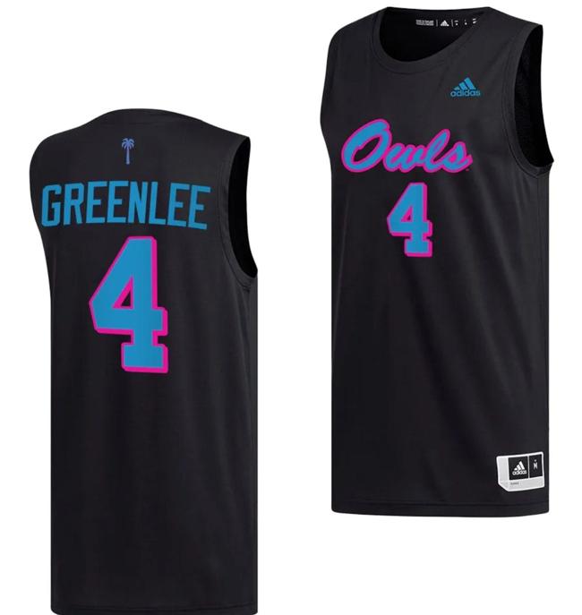 Men's Bryan Greenlee Jersey #4 FAU Florida Atlantic Owls College Basketball Replica Black