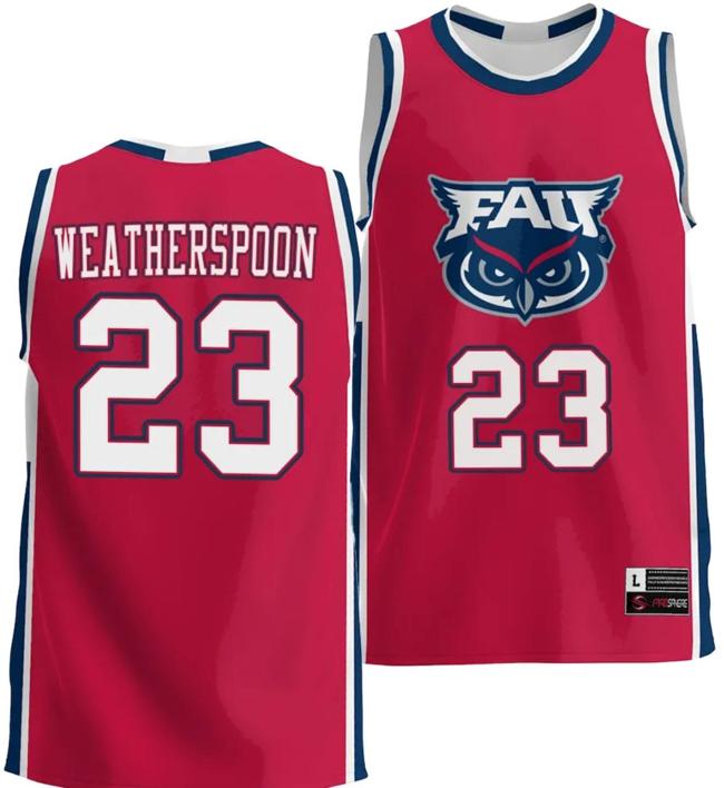 Men's Brandon Weatherspoon Jersey #23 FAU Florida Atlantic Owls NIL College Basketball Lightweight Red