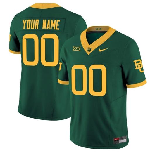 Men's Nike Customized Baylor Bears Jersey Name and Number Vapor Limited College Football All Stitched Green