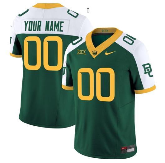 Men's Nike Customized Baylor Bears Jersey Name and Number Vapor Limited College Football All Stitched Green Alternate