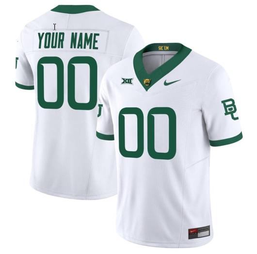 Men's Nike Customized Baylor Bears Jersey Name and Number Vapor Limited College Football All Stitched White