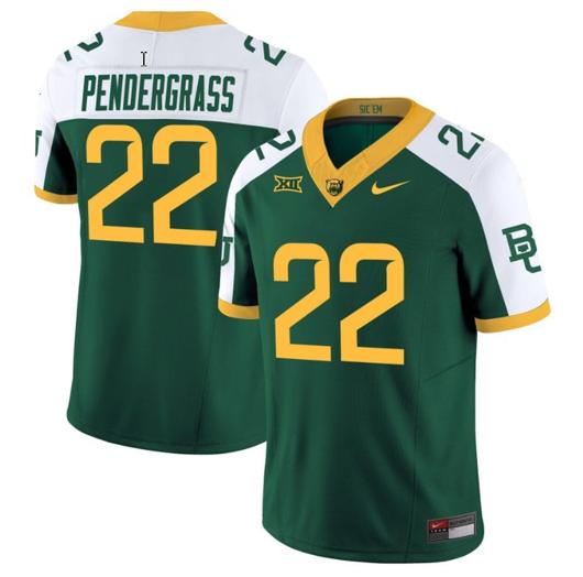 Men's Nike Dawson Pendergrass Jersey #22 Baylor Bears Vapor Limited College Football All Stitched Green Alternate