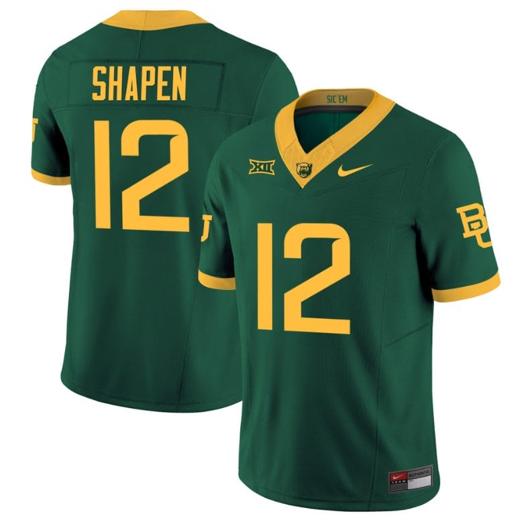 Men's Nike Blake Shapen Jersey #12 Baylor Bears Vapor Limited College Football Green