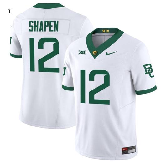 Men's Nike Blake Shapen Jersey #12 Baylor Bears Vapor Limited College Football White