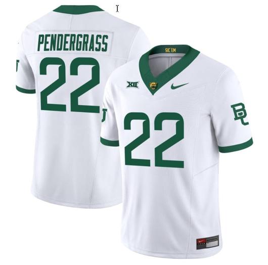 Men's Nike Dawson Pendergrass Jersey #22 Baylor Bears Vapor Limited College Football All Stitched White