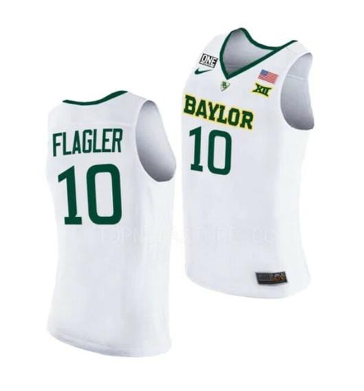 Men's Nike #10 Adam Flagler Jersey Baylor Bears College Basketball Jerseys White