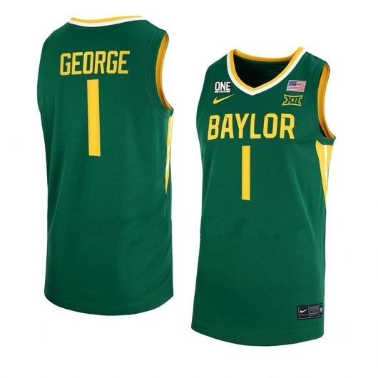 Men's Nike #1 Keyonte George Jersey Baylor Bears College Basketball Jerseys Green