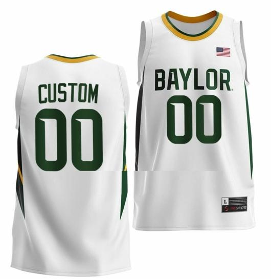 Men's Nike Customized Baylor Bears Jersey Name and Number College Basketball Home White