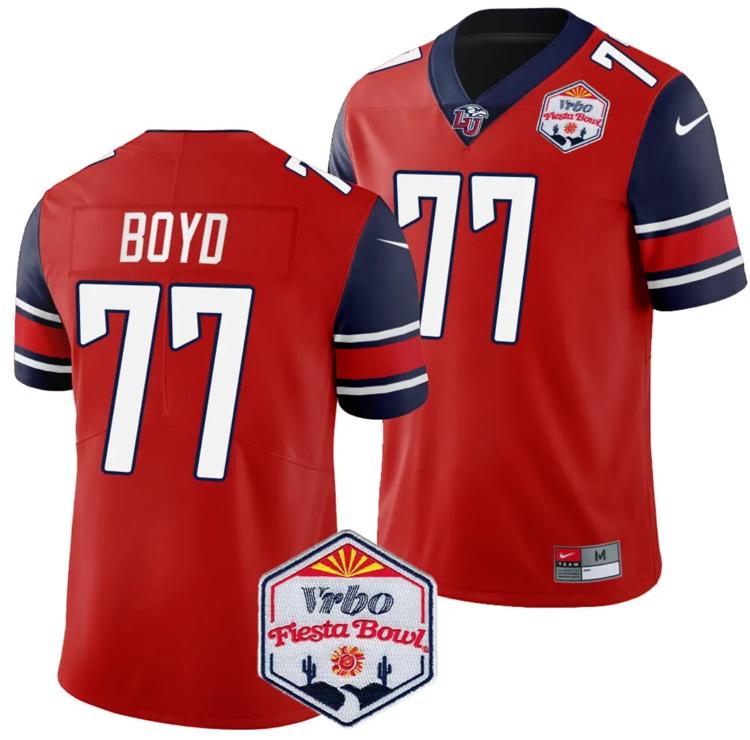 Men's Nike Tajh Boyd Jersey #77 Liberty Flames Fiesta Bowl Patch 2024 Football Red