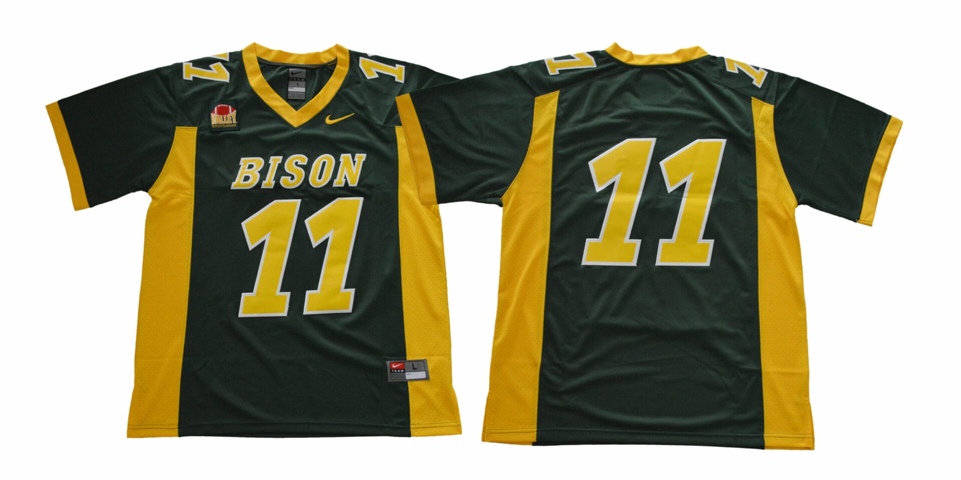 Men's Nike North Dakota State Bison #11 Carson Wentz Football Jersey Green