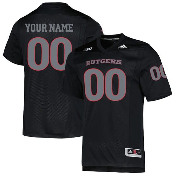 Men's Custom Rutgers Scarlet Knights Jersey Name and Number College Football Black Alternate Game All Stitched