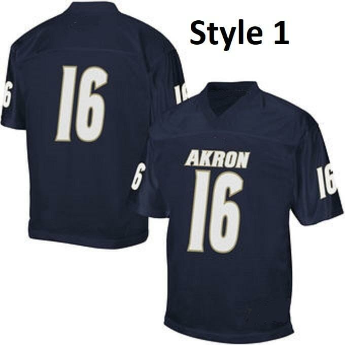 Men's Custom Akron Zips Jersey Name Number College Football Navy