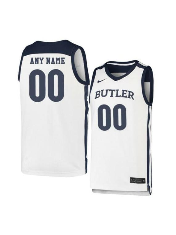 Men's Nike Custom Butler Bulldogs Basketball Jersey College Name and Number Elite White