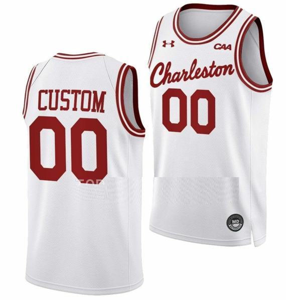 Men's Custom Charleston Cougars Jersey Name and Number College Basketball Throwback White