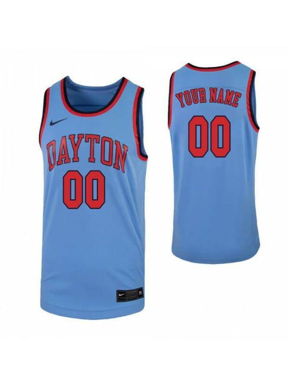 Custom Dayton Flyers Jersey College Basketball Name and Number Elite Blue Retro