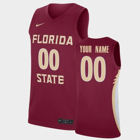 Men's Nike Florida State Seminoles Custom Name Number Garnet Replica College Basketball Jersey