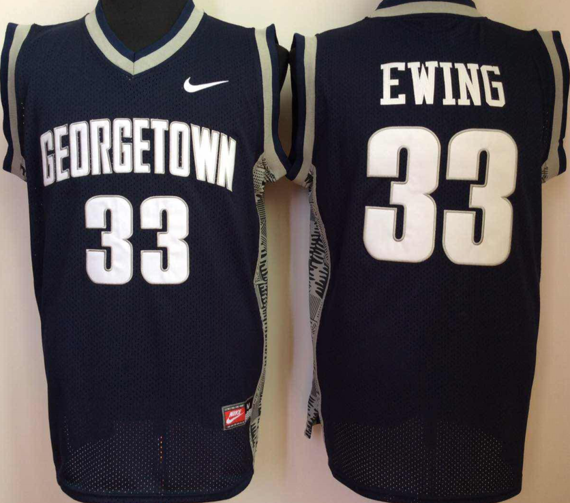 Men's Nike Georgetown Hoyas NAVY #33 Patrick Ewing NCAA Basketball Jersey