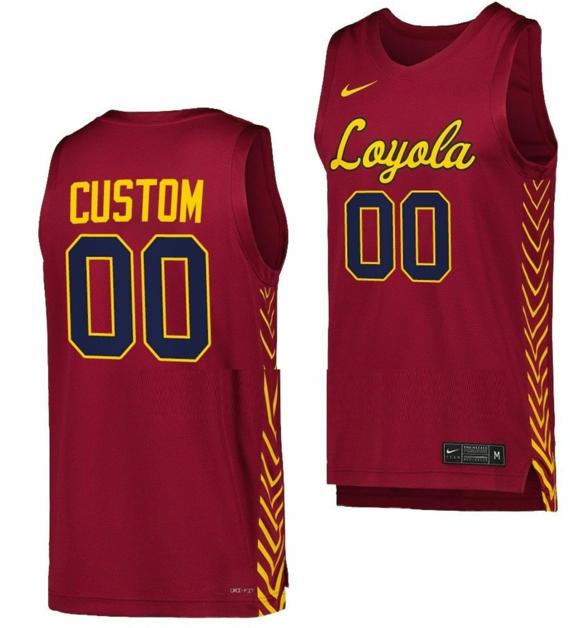 Men's Nike Custom Loyola Chicago Ramblers Jersey Name and Number College Basketball Maroon