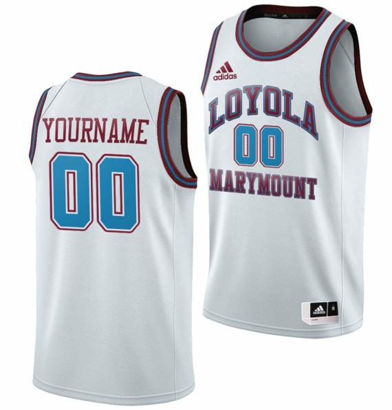 Custom Loyola Marymount Lions Men's Adidas Jersey Name and Number College Basketball White