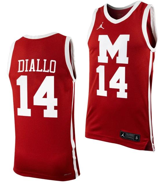 Men's Jordan Brand Mohamad Diallo Jersey #14 Morehouse Maroon Tigers Replica College Basketball Uniform Maroon