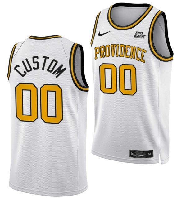 Men's Nike Custom Providence Friars Jersey Name and Number College Basketball Big East White