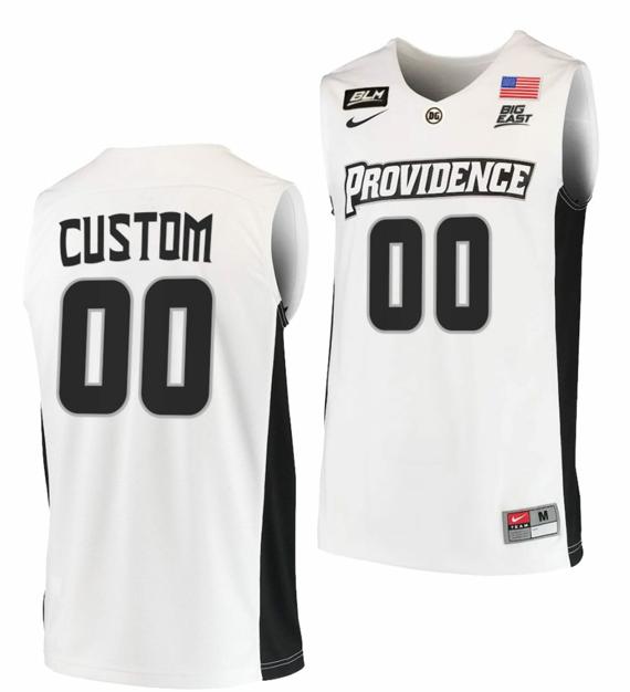 Men's Nike Custom Providence Friars Jersey Name and Number College Basketball BLM White