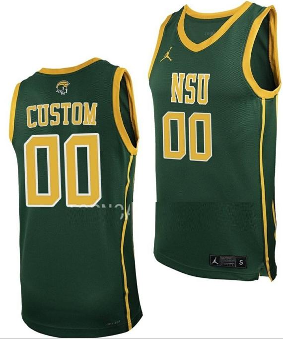 Custom Men's Norfolk State Spartans Nike Jordan Brand Jersey Name and Number College Basketball Green