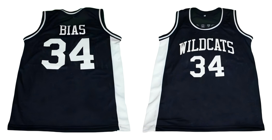 Men's Len Bias #34 Northwestern Wildcats Basketball Jersey Navy Blue