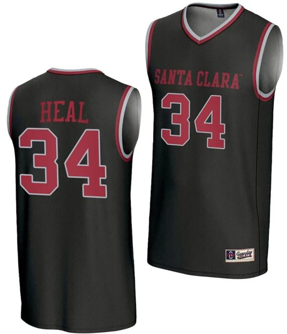 Men's Tess Heal Jersey #34 Santa Clara Broncos Gameday Greats Basketball NIL Lightweight Black