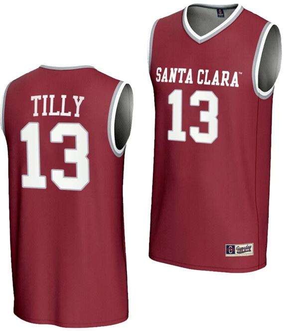 Men's Christoph Tilly Jersey #13 Santa Clara Broncos Gameday Greats Basketball NIL Lightweight Maroon